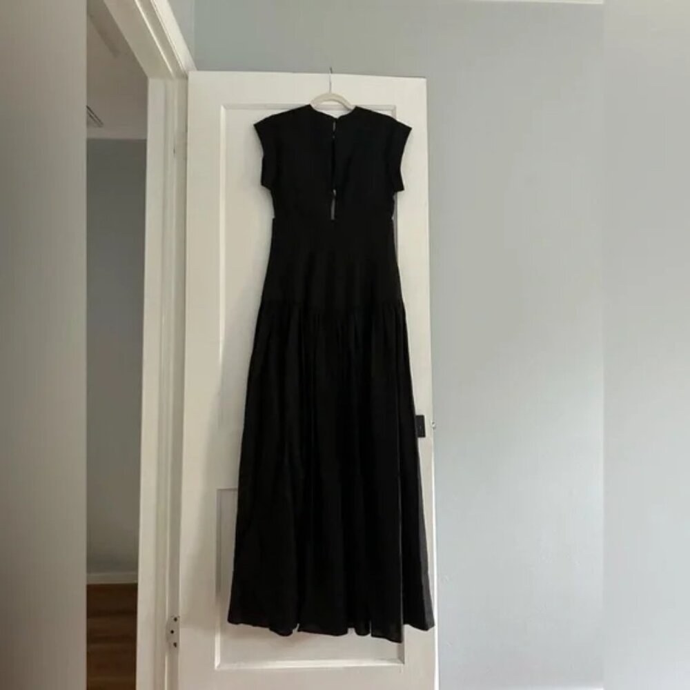 Silvia Tcherassi Hanane maxi gown black Dress with floral embroidery size small